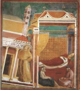 The Pope Honorius' III dream of St Francis holding up the Lateran Basilica