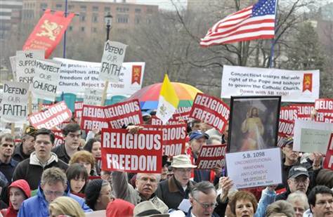 Image: Catholics protest
