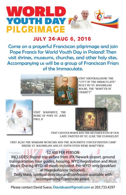 World Youth Day 2016 with Friars flyer | AirMaria.com